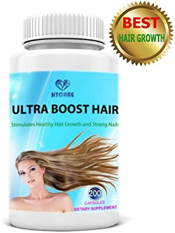 Ultra Boost Hair - Hair Growth Vitamins Supplement - Best DHT Blocker for Hair Loss and Baldness Treatment for women and men - 100/200 Vegetarian Pills (200)