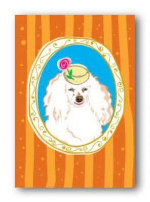 Paper Russells PAMG124 Magnet, 2x3 Inch - White Poodle and Hat