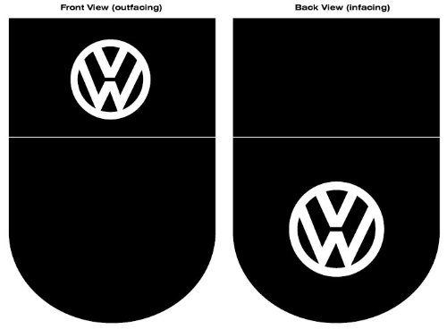 Vw Tax Disc Holder Double Side Logo Black Series - Bora, Buggy, Caddy, Caravelle, Corrado, Golf I, Golf Ii, Golf Iii, Golf Iv, Golf V, Jetta, Lt, Lupo, New Beetle, Passat, Polo, Scirocco, T2, T3, T4, T5, Touran, Transporter, Vento, All Vw Picture