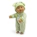 Wild Planet Water Babie 9" Hispanic Newborn Green Striped Bunny Romper