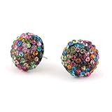 Multi Color Crystal Ball Stud Earrings Fashion Jewelry