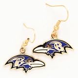 Baltimore Ravens Earrings w/Jewelry Card