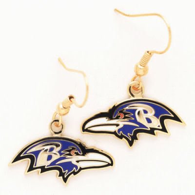 Baltimore Ravens Earrings w/Jewelry Card