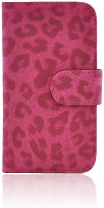 LiViTech(TM) Leopard Design PU Leather Wallet ID Holder Case Cover Stand for Samsung Galaxy S4 I9500 (8999) (Hot Pink)