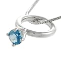 Turquo Silver Birthstone Charm Necklace - 18"