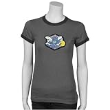 Majestic Threads New Orleans Hornets Charcoal Ladies Melange Ringer T-shirt
