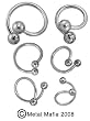 18G-14G EXTERNALLY THREADED STEEL TWIST RINGS TW183/8 -18G 3/8" 3MM BALL