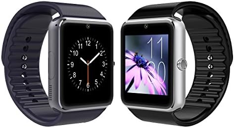 Sunflower Gt08 Bluetooth Smart Watch with Camera and Sweatproof Wristwatch Phone for Android and IOS Smartphone (Silver)