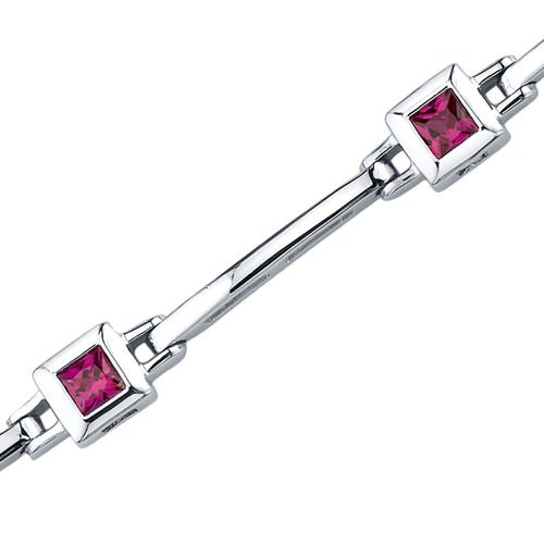 Exclusive Chic: Princess Cut Ruby Gemstone Bracelet 