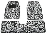 White Tiger Zebra Animal Print Front & Rear SUV Carpet Floor Mats