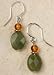 Faceted Jade and Amber Earrings