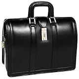 McKlein Morgan Full Grain Oil Tanned Leather 17 Litigator Laptop Brief - Black