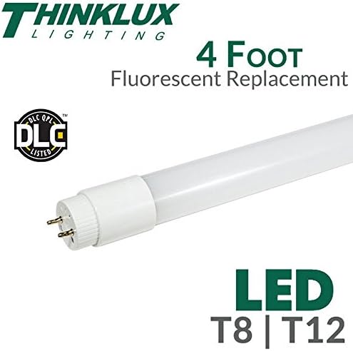 Thinklux T8 T10 T12 LED Tube Light , 18 Watt, 2000 Lumen, 5000K (Daylight White), Direct Wire Ballast Bypass, UL &amp; DLC Qualified