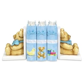 Precious Baby Bookends w/ Albums Gift Set - Blue