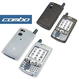 Bargaincell- 2-Piece Value Combo Pack Of Palm Treo 650, 700, 700w, 700p, 700wx PDA Smartphone Protective Silicon Skin Cover Cases- ( Smoke + White/Clear )