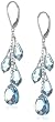 Sterling Silver Swarovski Elements Aquamarine Colored Multi-Teardrop and Briolette Earrings