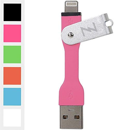 Short Lightning 3-inch Keychain Cable for Cellphone Charge &amp; Sync Connector/Adapter USB Data Cable for Apple iPhone 6 Plus / 6 / 5s / 5c / 5, iPad Air 2 / iPad Air / Mini 3 / Mini 2 / Mini / 4th, iPod touch 5th and iPod nano 7th-By iZapp (Pink)