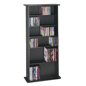 Atlantic Drawbridge DRA280MM03 280 CD 112 DVD BluRay Games Wood Cabinet (Black)