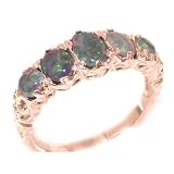 High Quality Solid 9K Rose Gold Fiery Opal English Victorian Ring - Size 9.5 - Finger Sizes 4 to 12 Available