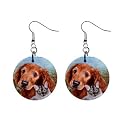 Cat and Golden Retriever Earrings Limited Edition Art Jewelry