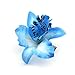 Fashion Wedding Bridal Flower Fabric Dendrobium Orchid Hair Clip Brooch Barrette Blue