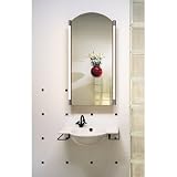 MT Series Mirrored 8 quot Depth Cabinet Arch Door 16 quot W Plain Edge Right Electric w Night Light MT16D8APRL