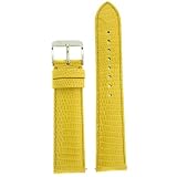 Watch Band Genuine Lizard Leather Strap Yellow 20mm