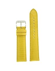 Watch Band Genuine Lizard Yellow Quick-Release Pins 20 millimeter