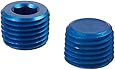 Aeroquip FCM3686 Blue Anodized Aluminum 1/4" NPT Allen Head Pipe Plugs - Pack of 2