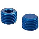 Aeroquip FCM3686 Blue Anodized Aluminum 1/4" NPT Allen Head Pipe Plugs - Pack of 2