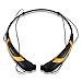 Rymemo 2016 Newest Universal Wireless Bluetooth 4.1 Music Stereo Sports/running Headset Headphones W/microphone Vibration Neckband Style for Cellphone (Gold-black)