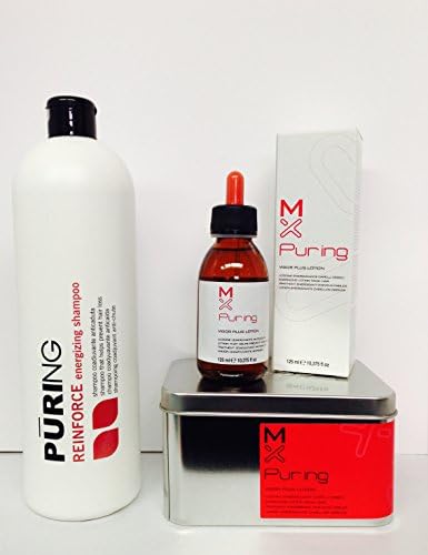 Mx Puring Vigor Reinforce for Weak Hair 3pc Kit: Shampoo 33.8 Oz, Vigor Lotion (12x7 Ml Phials) Lotion Dropper 125ml"Free RK Jelly Lippie"