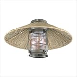 41Srond U%2BL. SL160  Rustic and Outdoor Ceiling Fan Light Kit in Old Iron with Light Rattan Shade