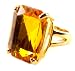 Genuine 18k Yellow Gold Plated Emerald Cut 5 Carat Yellow Orange Imperial Topaz Engagement Ring (Available in Size 5, 9, 10)