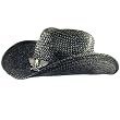 New Distressed Silver Gray, Structured Straw Cowboy Hat with Iron Cross Patch and Strap / Tie ** Medium - Large