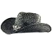 New Distressed Silver Gray, Structured Straw Cowboy Hat with Metal Winged Skull Ornament ** Medium - Large