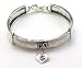 Aviv Hand Made Silver Bracelet dangle heart set with opal stone