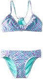 ONeill Girls 7-16 Away Ruffle Top, Green, 10