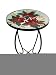 Poinsettias Round Glass Top Side Table
