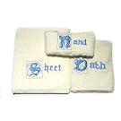 Egyptian 100% Cotton Hand Towel with Embroidery (Cream)