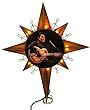 12" Lighted Elvis Presley Brown & Gold Star Christmas Tree Topper