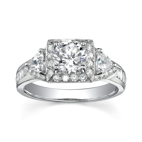Badgley Mischka Bridal Collection- 18K White Gold Semi-Mount Diamond Engagement Ring (BM45W)