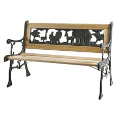 Siena Garden 598843 Kinder-Gussbank mit Zoo Ornament im R�cken, B 82 x H 41 cm