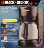 Black & Decker DCM600BT 5-Cup Thermal Coffeemaker, Black