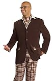 E.J. Samual Brown Color Polly/Rayon Men's Two Piece Fashion Suit Style #M2562
