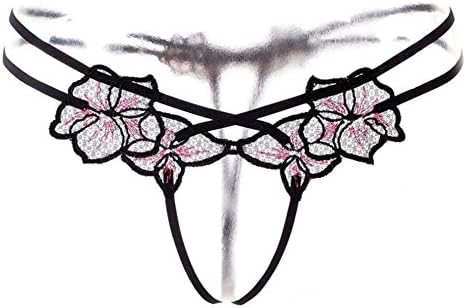 Ochiria HOT Lace Sexy Lingerie For Women For Sex Crotchless G String Panty Thong 2009black
