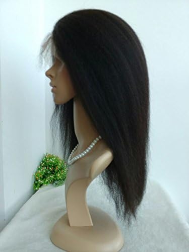 100% INDIAN REMY HUMAN HAIR ITALIAN YAKI GLUELESS SILK TOP WIG BLEACHED KNOTS AND BABY HAIR FOR BLACK WOMEN IN STOCK (16inch/ #1b, small cap size)