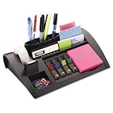Notes Dispenser w/Weighted Base, Plastic, 11-7/8 x 2-1/2 x 7-3/4, GY