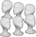 (6 Pack) Styrofoam Model Heads - "Wide-base" Hat Wig Foam Mannequin