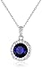 Amazon Essentials Sterling Silver Round Halo Pendant Necklace Made with Swarovski Crystal (18